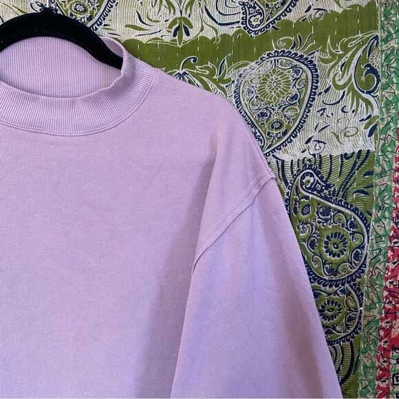 ALO Yoga Lilac Freestyle Fleece Mock Neck Sweatshirt Size Medium - Picture 9 of 16